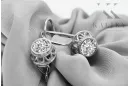 Argent sterling 925 Zircon Des boucles d'oreilles Style vintage vec117s